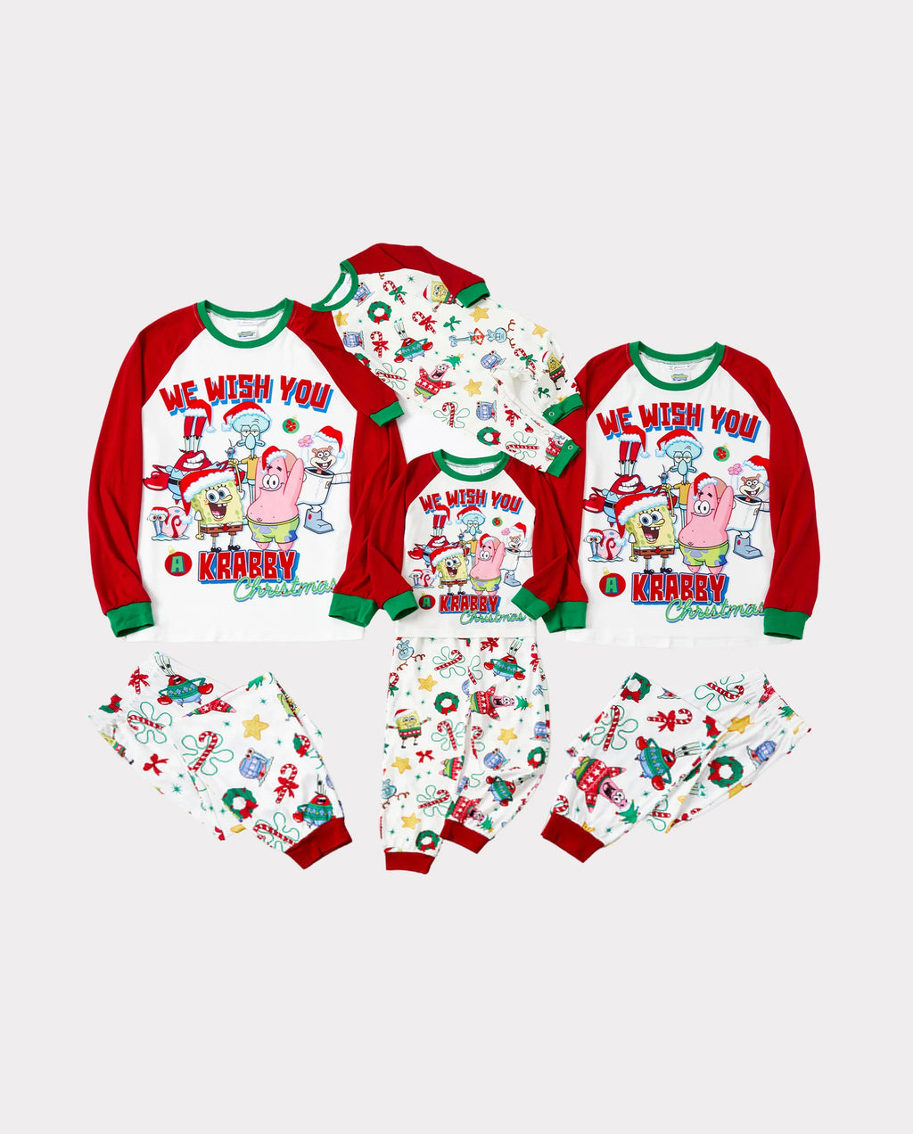 PatPat SpongeBob SquarePants Matching Family Christmas Pajamas Patrick Print Red
