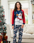 PatPat Frosty the Snowman Family Matching Christmas Pajamas Navy & Red
