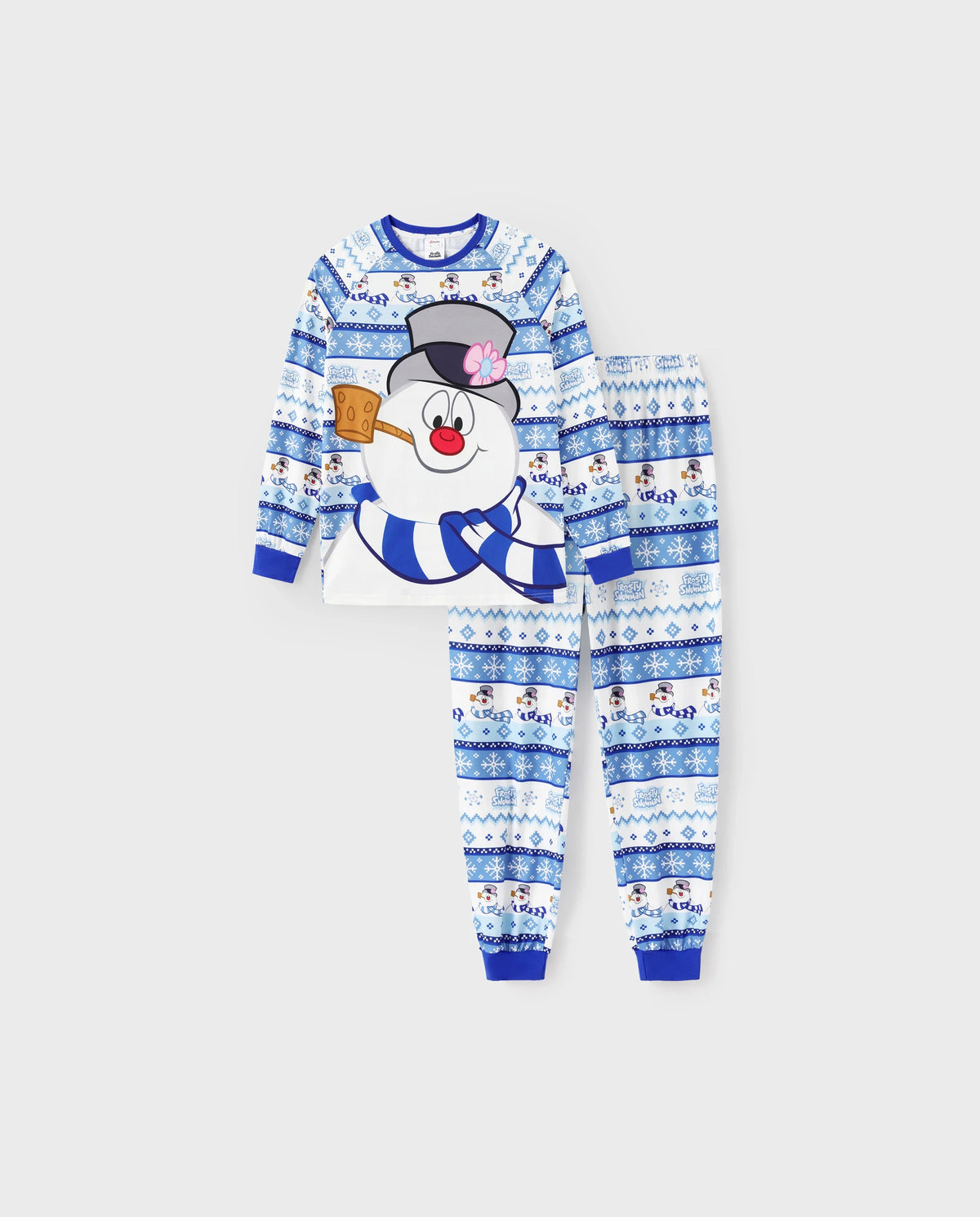 PatPat Frosty the Snowman Family Matching Christmas Pajamas Fair Isle Blue