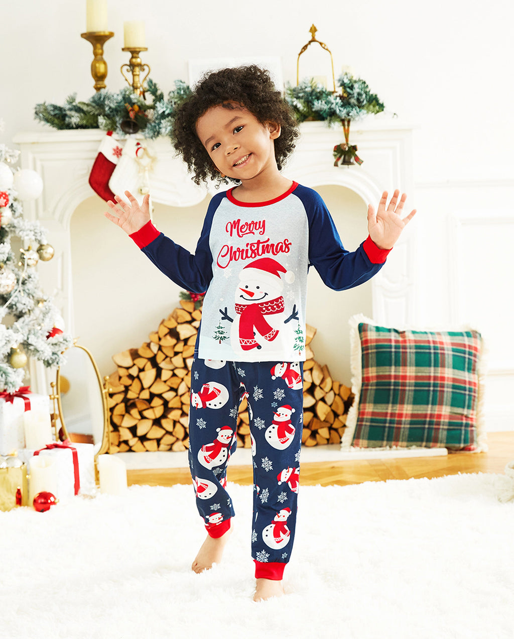PatPat Matching Family Christmas Pajamas Snowman Print Colorblock