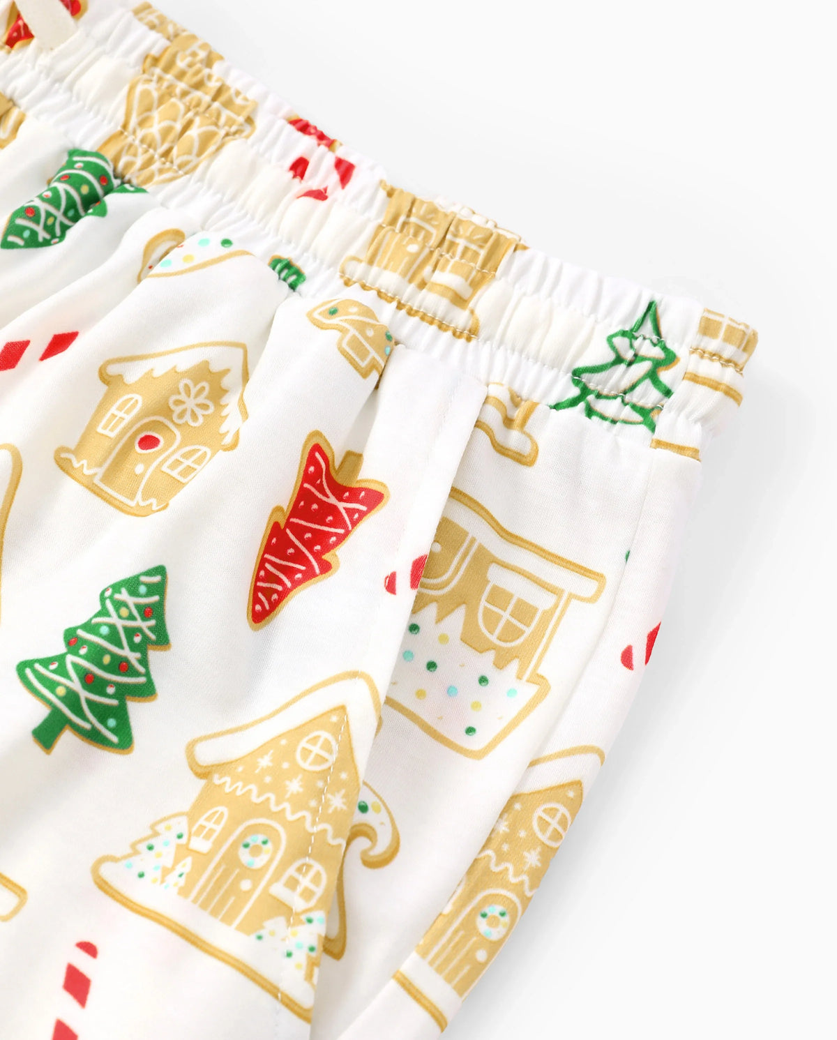 PatPat Matching Family Christmas Pajamas Gingerbread House & Christmas Tree Print Red