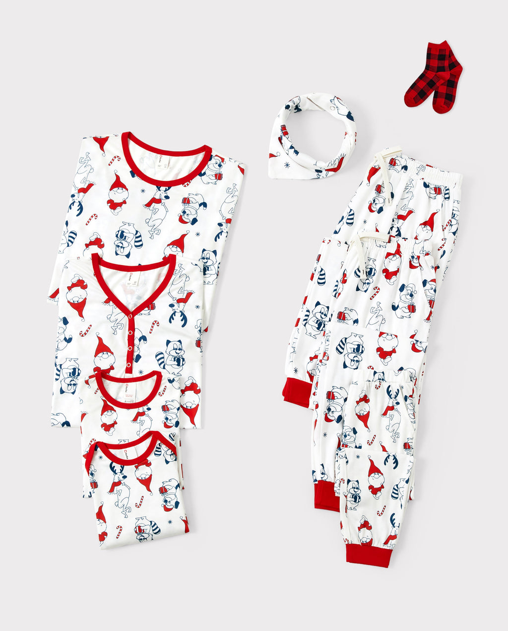 PatPat Family Matching Christmas Pajamas Gnome Print White