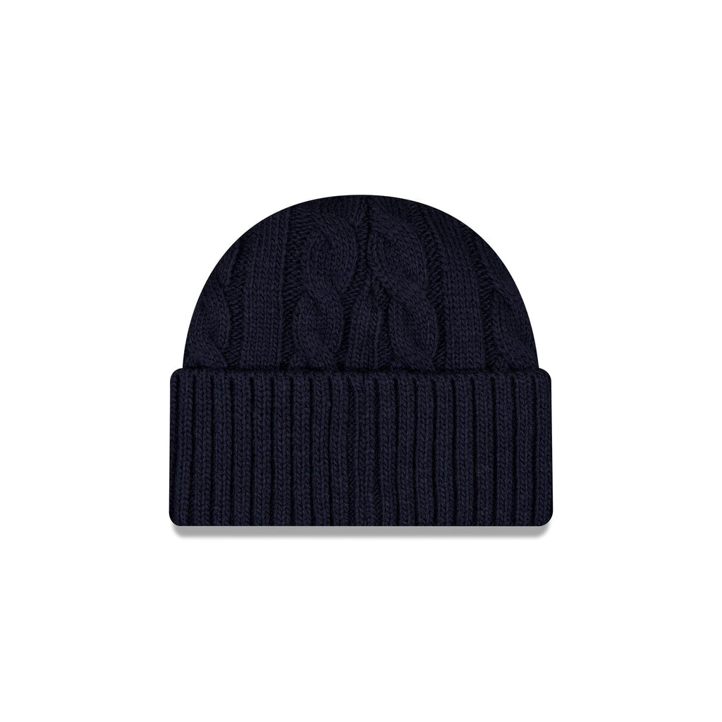 New York Yankees Short Cuff Cable Knit Navy Beanie Hat