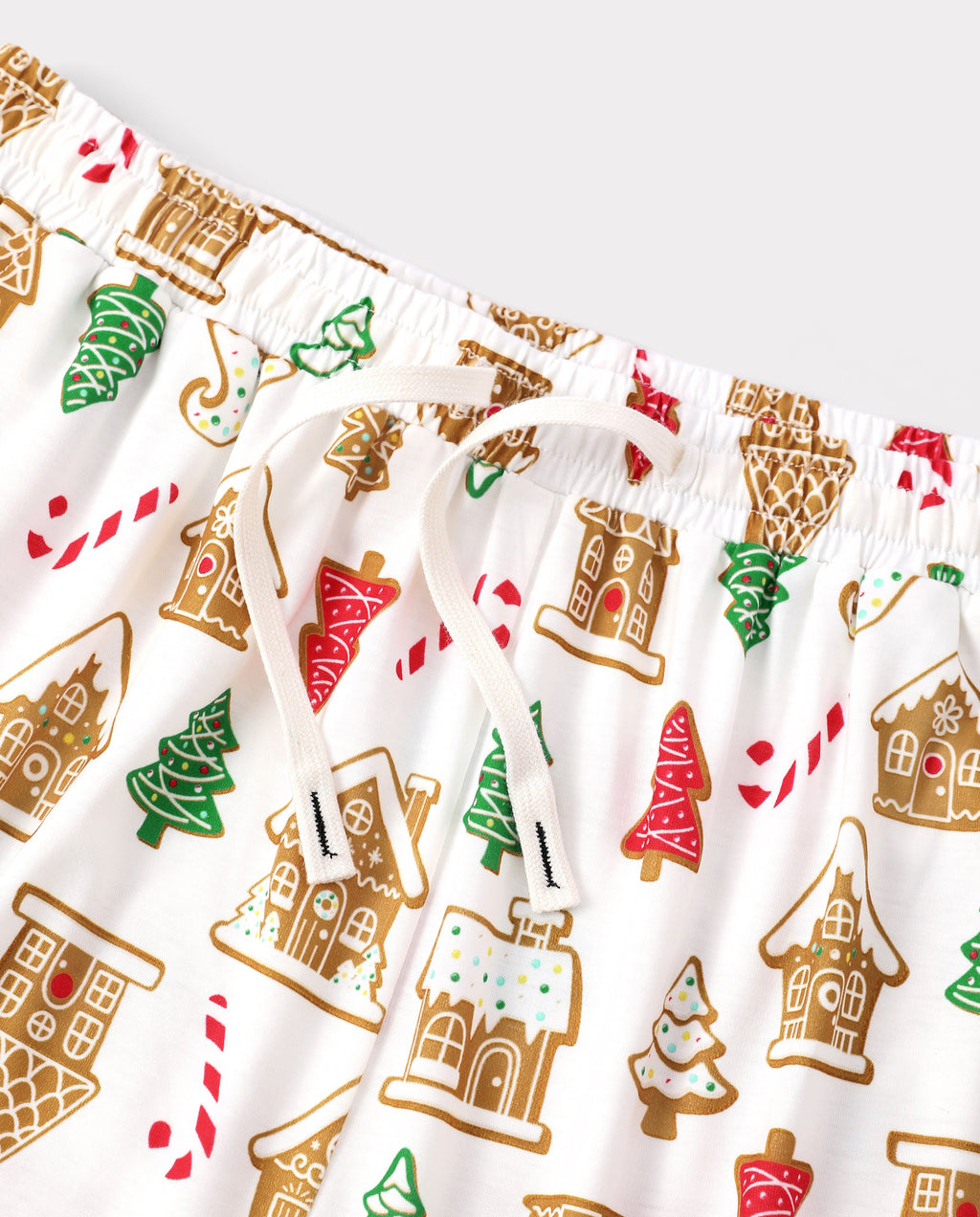 PatPat Matching Family Christmas Pajamas Gingerbread House & Christmas Tree Print Red