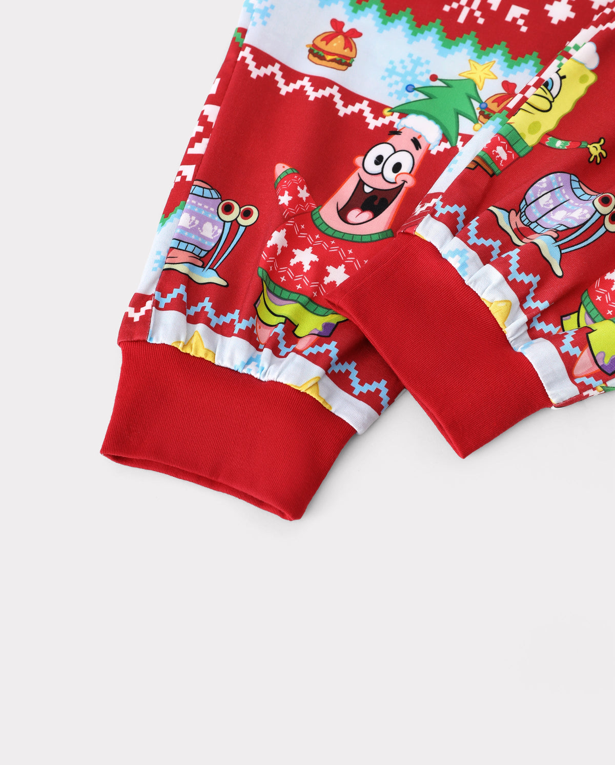 PatPat SpongeBob SquarePants Matching Family Christmas Pajamas Santa Hat Character Print Red Plus Size
