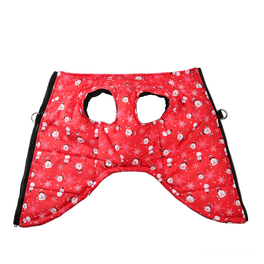 Warm Santa Pattern Printed Dog Jacket Vest
