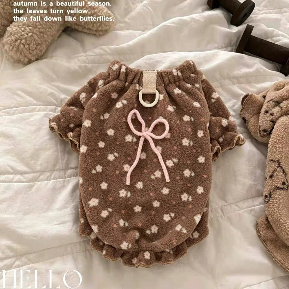 Fleece Soft Bow Two/Four legged Clothes
