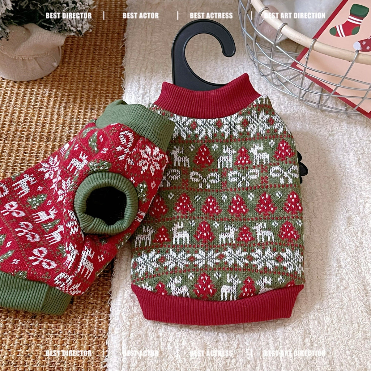 Christmas Elk Tree Pattern Dog Cat Hoodie