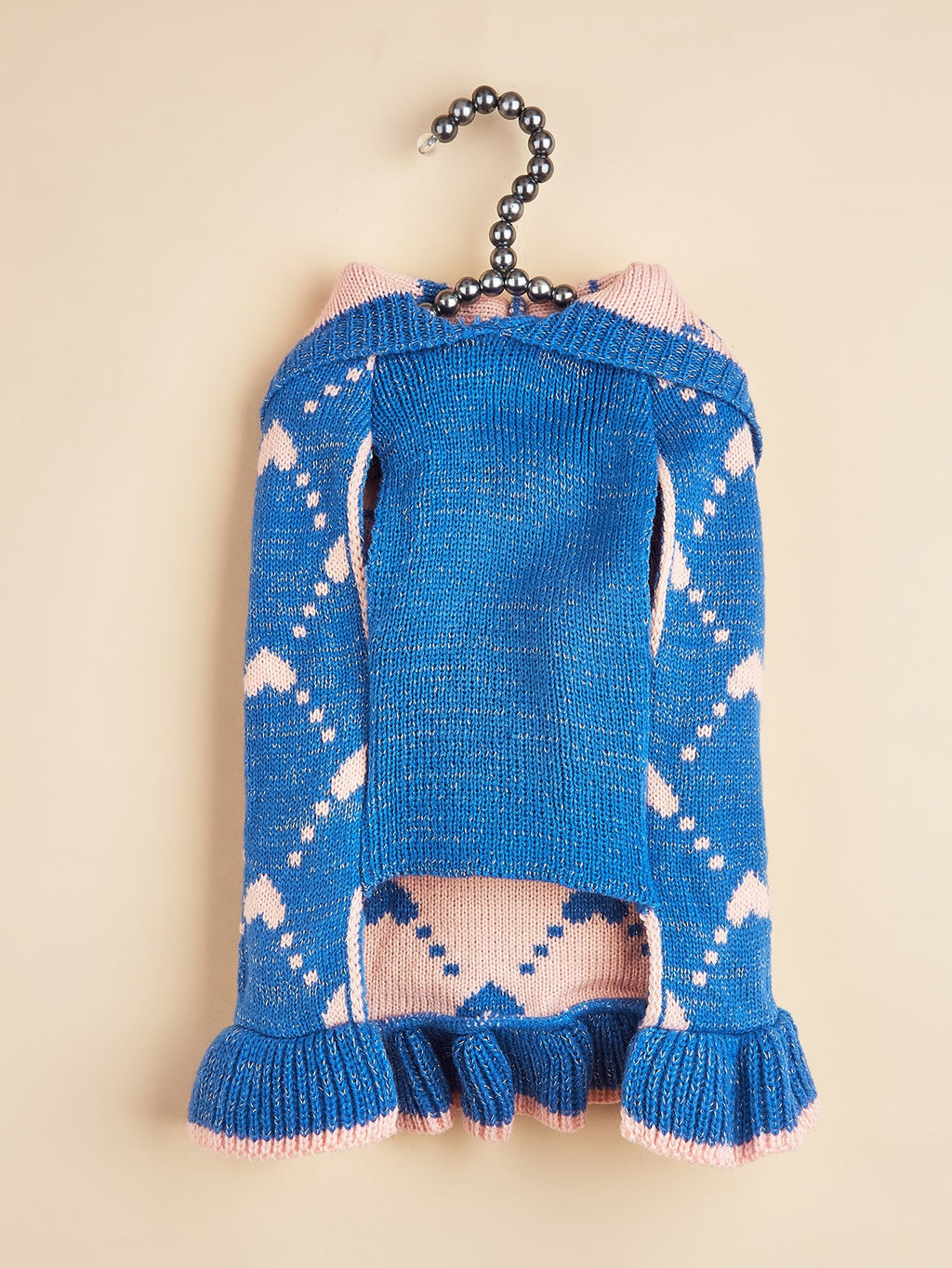 Heart Pattern Dog Cat Hooded Sweater Dress