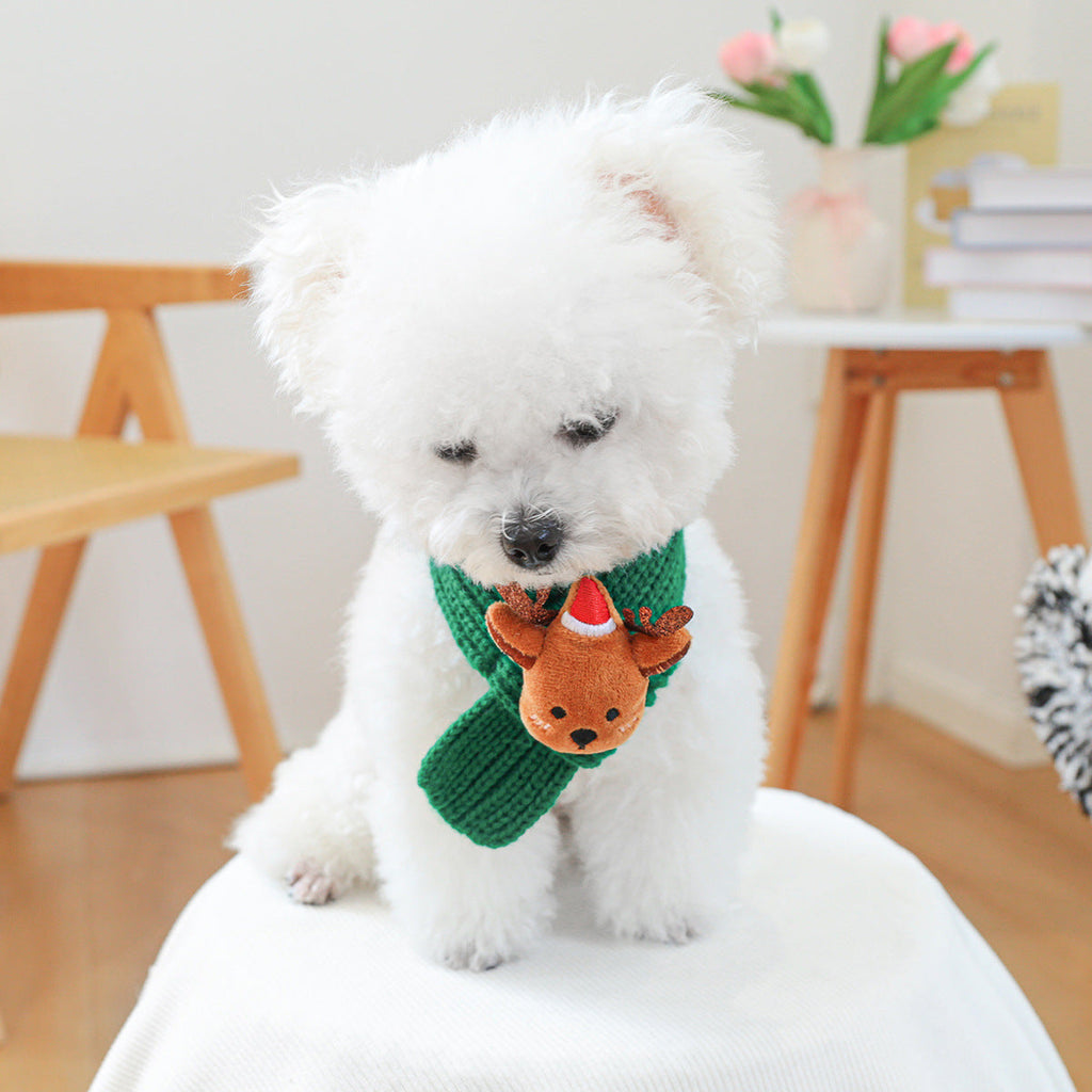 Christmas Santa/Elk Decor Dog Cat Scarf