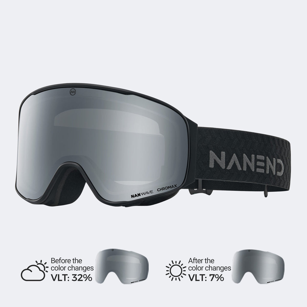 Small-framed, all-weather, photochromic flip-top Ski Goggles NG24MAX