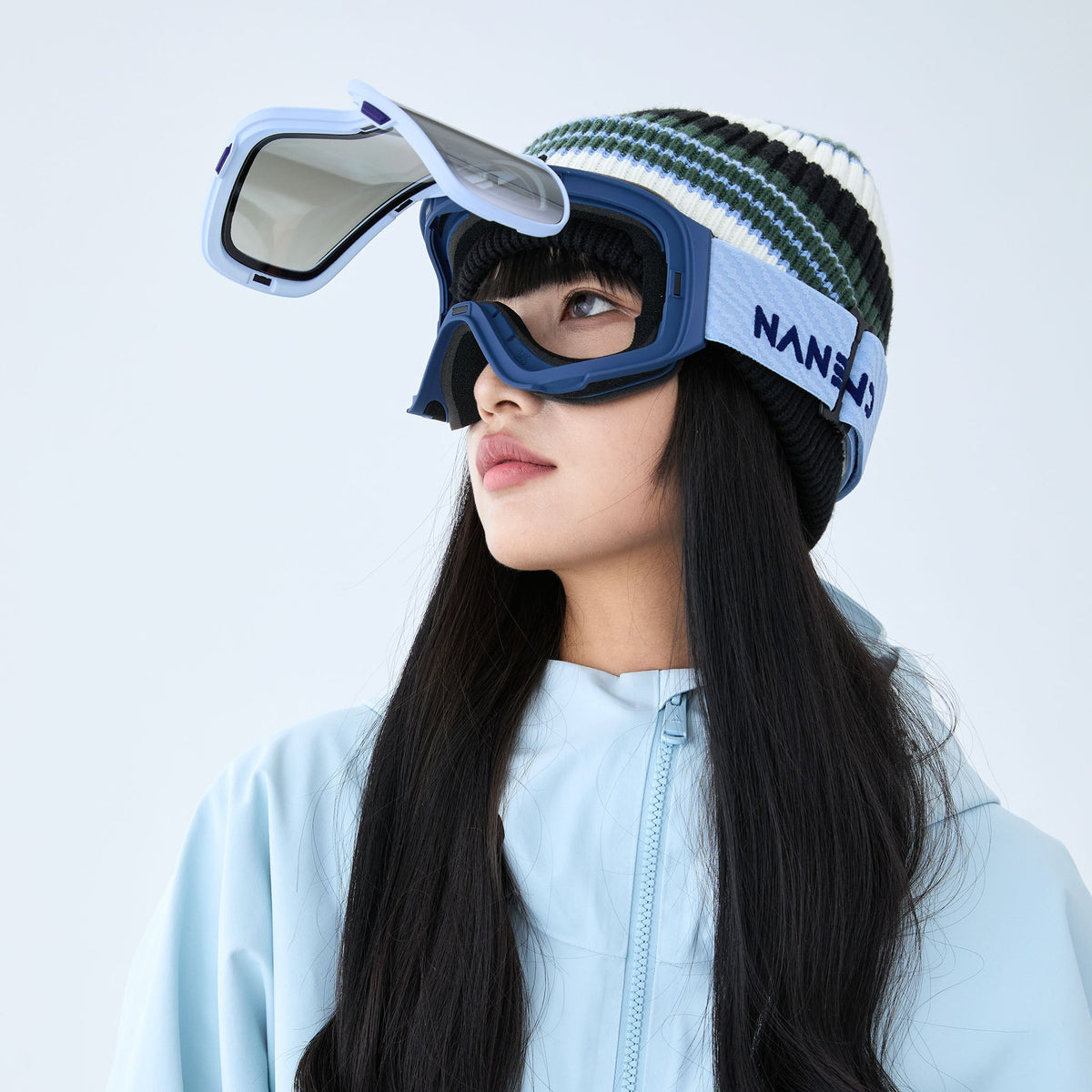 Transient-Dual ZEISS Lens Anti-Fog Bamboo Textured Straps Ski Goggles NG24Pro